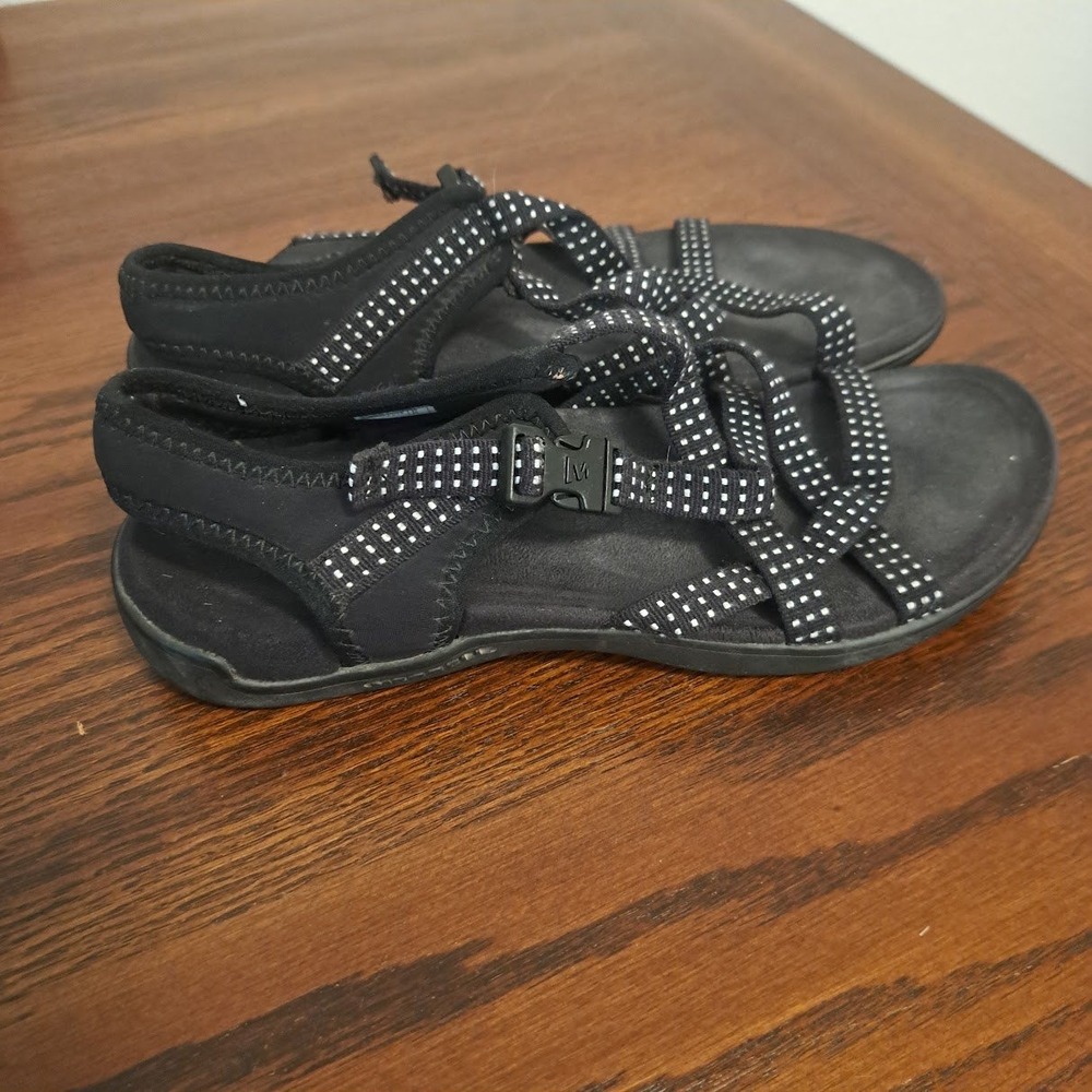Merrell Terran Lattice II Black Polka Dot Outdoor Hiking Sandals Womens 6 J90558